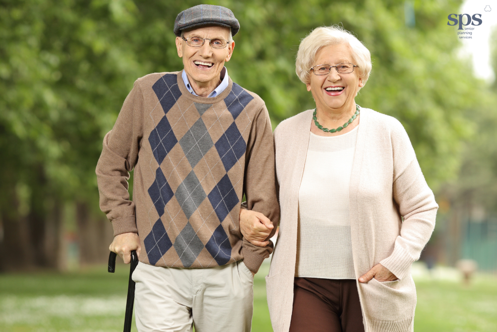 Elderly couple look on as Senior Planning Services explains the Medicaid look-back period